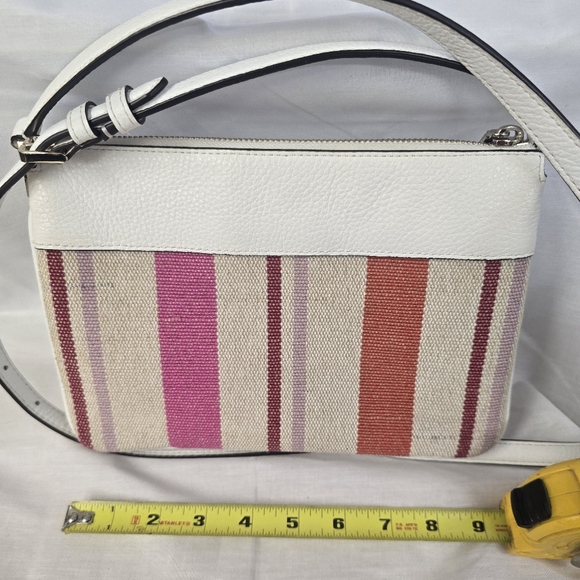 Kate spade Leila Triple gusset Leather canvas crossbody - Picture 4 of 7